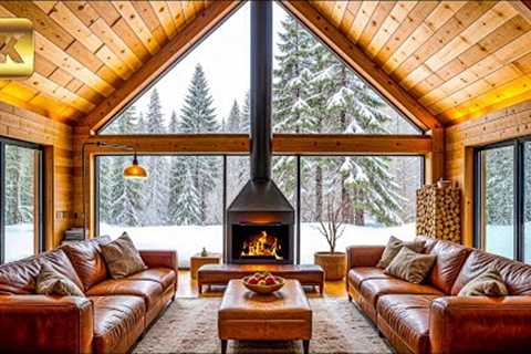 Cozy Winter Cabin - Fireplace & Snow ASMR Sounds | Relax & Sleep