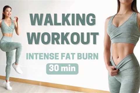 30 MIN WALKING CARDIO WORKOUT | Intense Full Body Fat Burn at Home ~ Emi