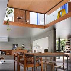 A Ceiling Cutout Above the Dining Area in This Kyoto Home Doubles as a Desk