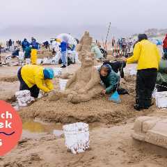 This Coastal Oregon Town Hosts an Epic Annual Sandcastle Contest. This Year? Rain—Lots of It