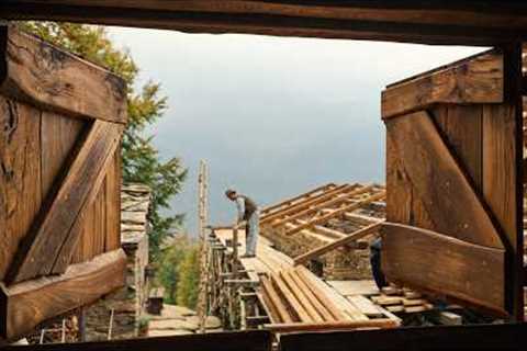 #230 First Rafters on the Roof