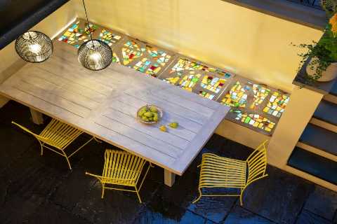 How They Pulled It Off: A Stained-Glass Bench That Illuminates a Brooklyn Backyard