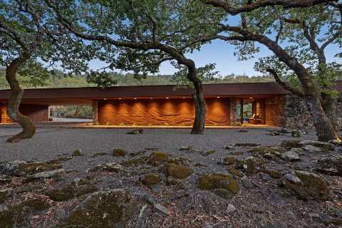 In Northern California, an Architect’s Stone-Clad $3M Home Brings the Hillside Inside